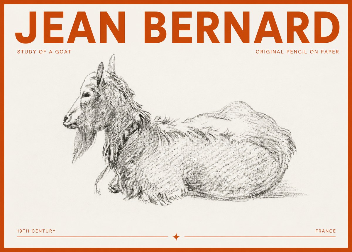 Jean Bernard Study of a Goat I No5 - Plakat