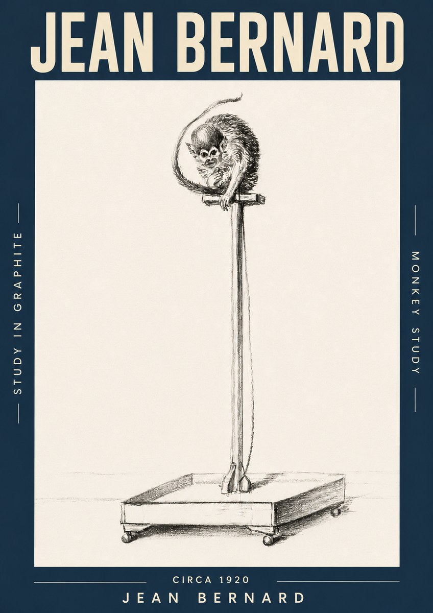 Jean Bernard Monkey Study No3 - Plakat