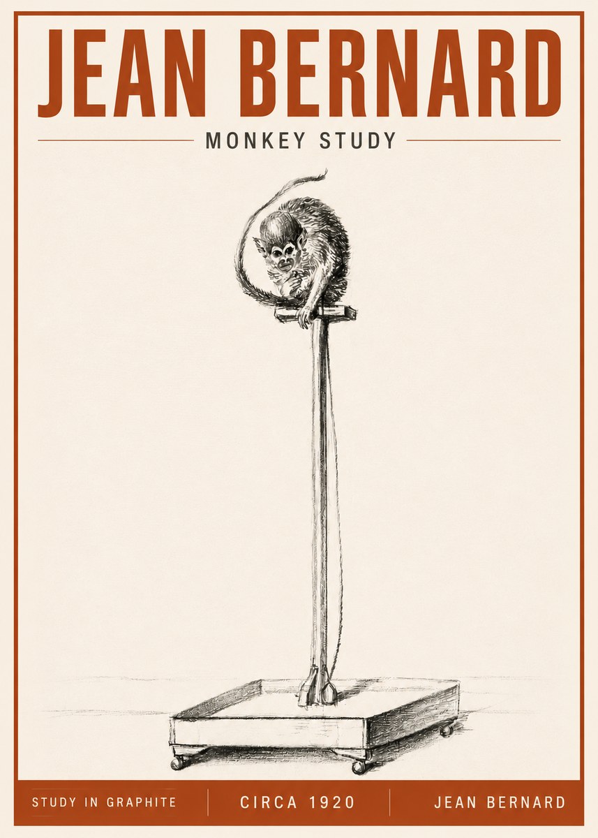 Jean Bernard Monkey Study No5 - Plakat