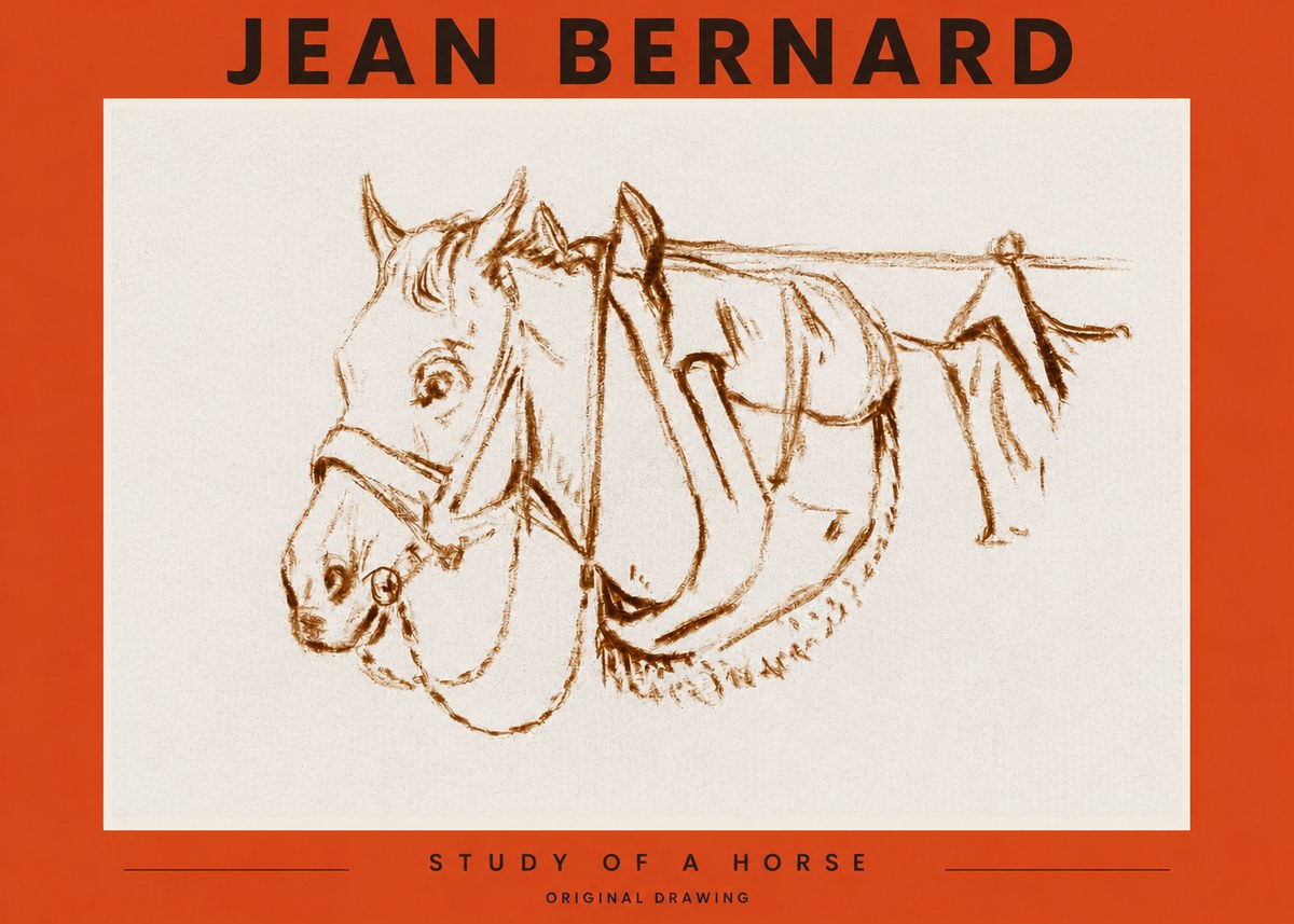 Jean Bernard Study of a Horse III No3 - Plakat