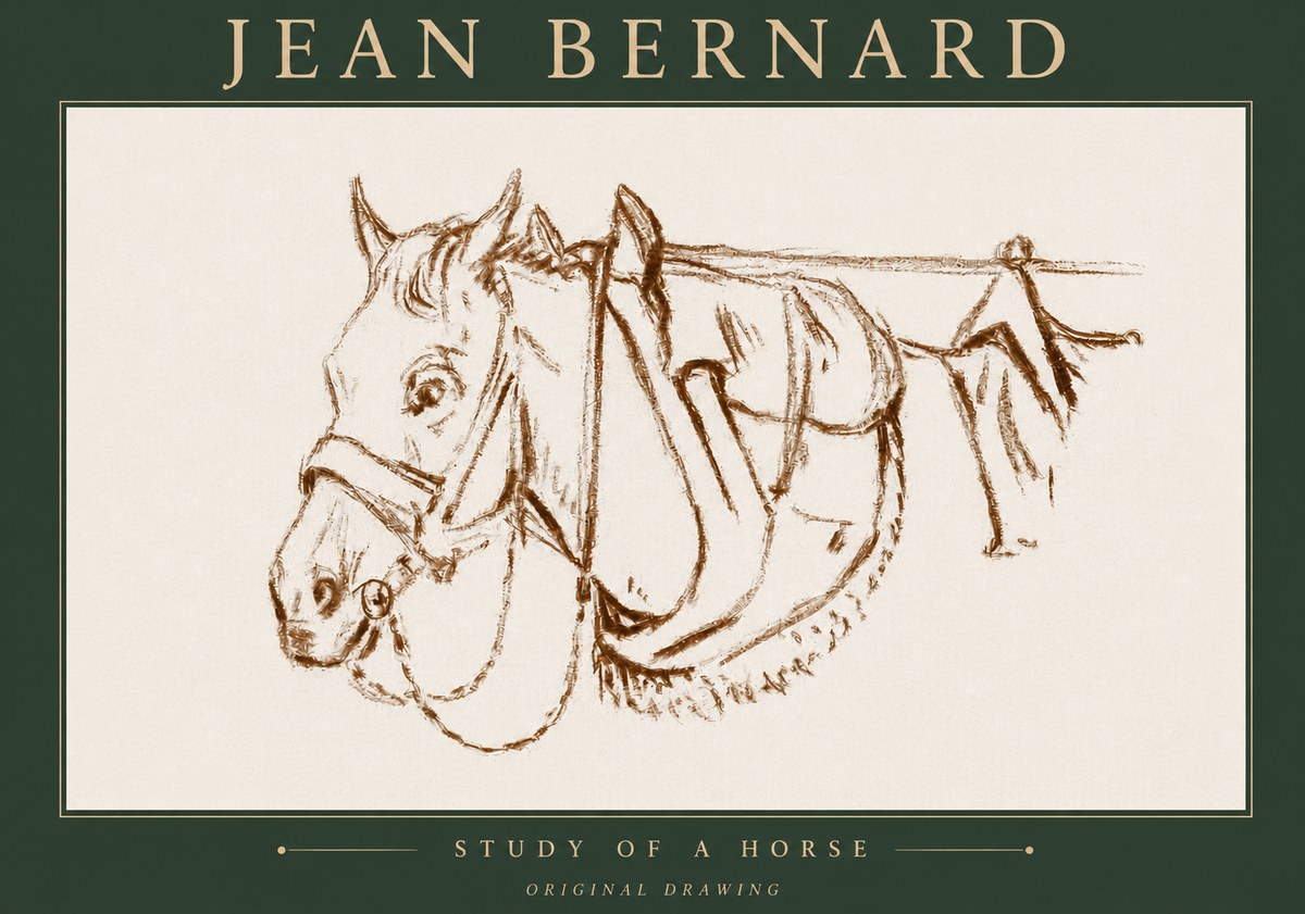 Jean Bernard Study of a Horse III No4 - Plakat