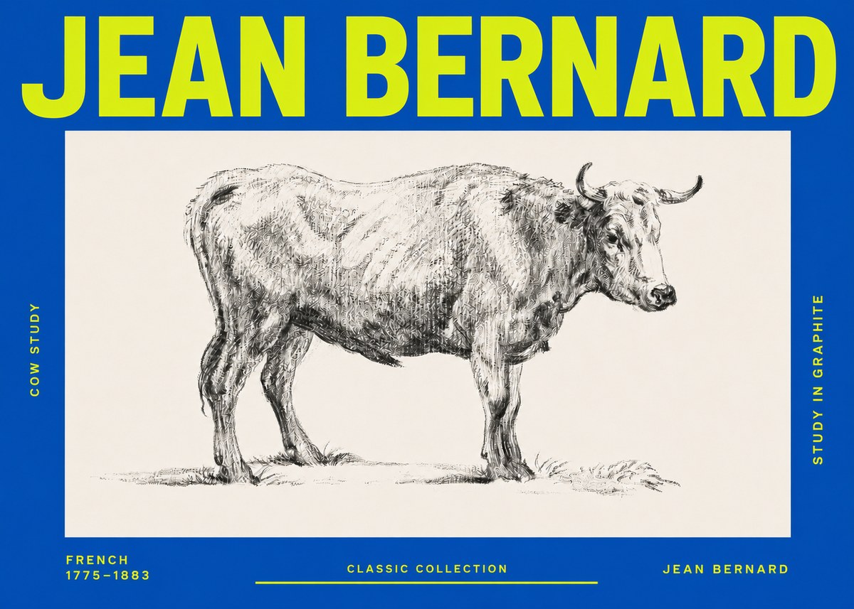 Jean Bernard Cow Study No3 - Plakat
