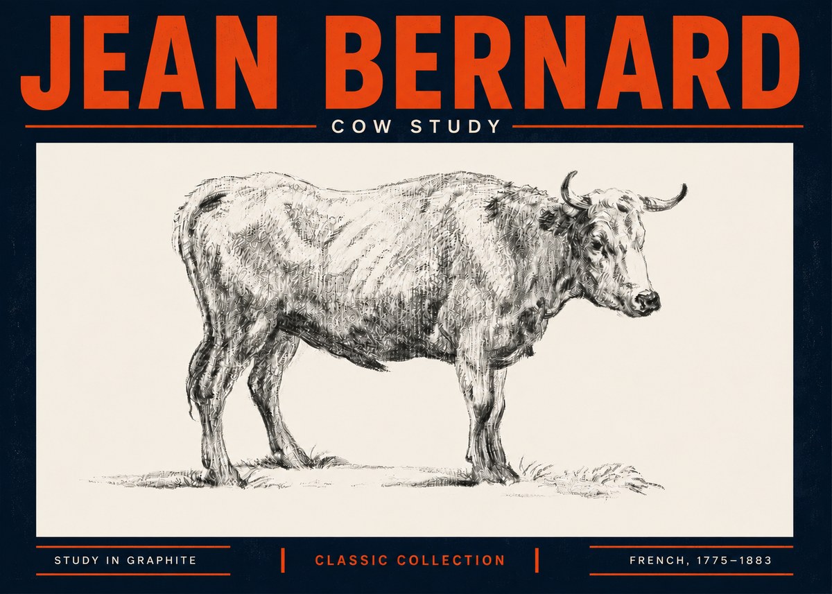 Jean Bernard Cow Study No5 - Plakat