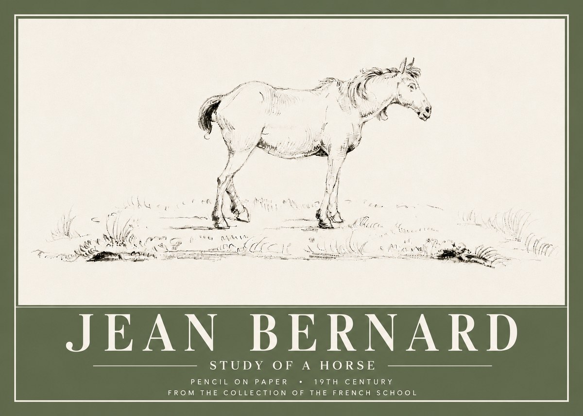 Jean Bernard Study of a Horse IV No6 - Plakat