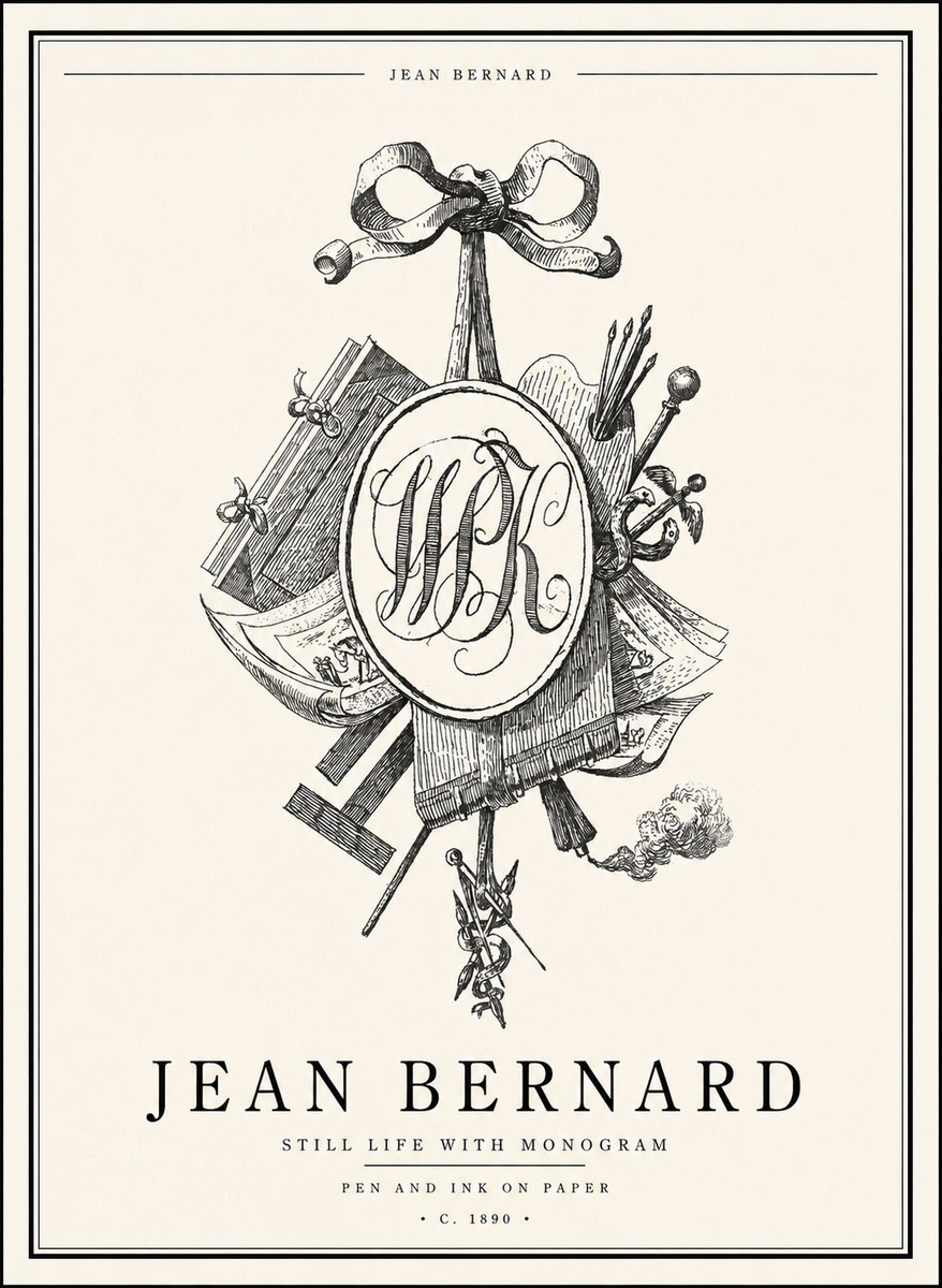 Jean Bernard Still Life with Monogram No1 - Plakat