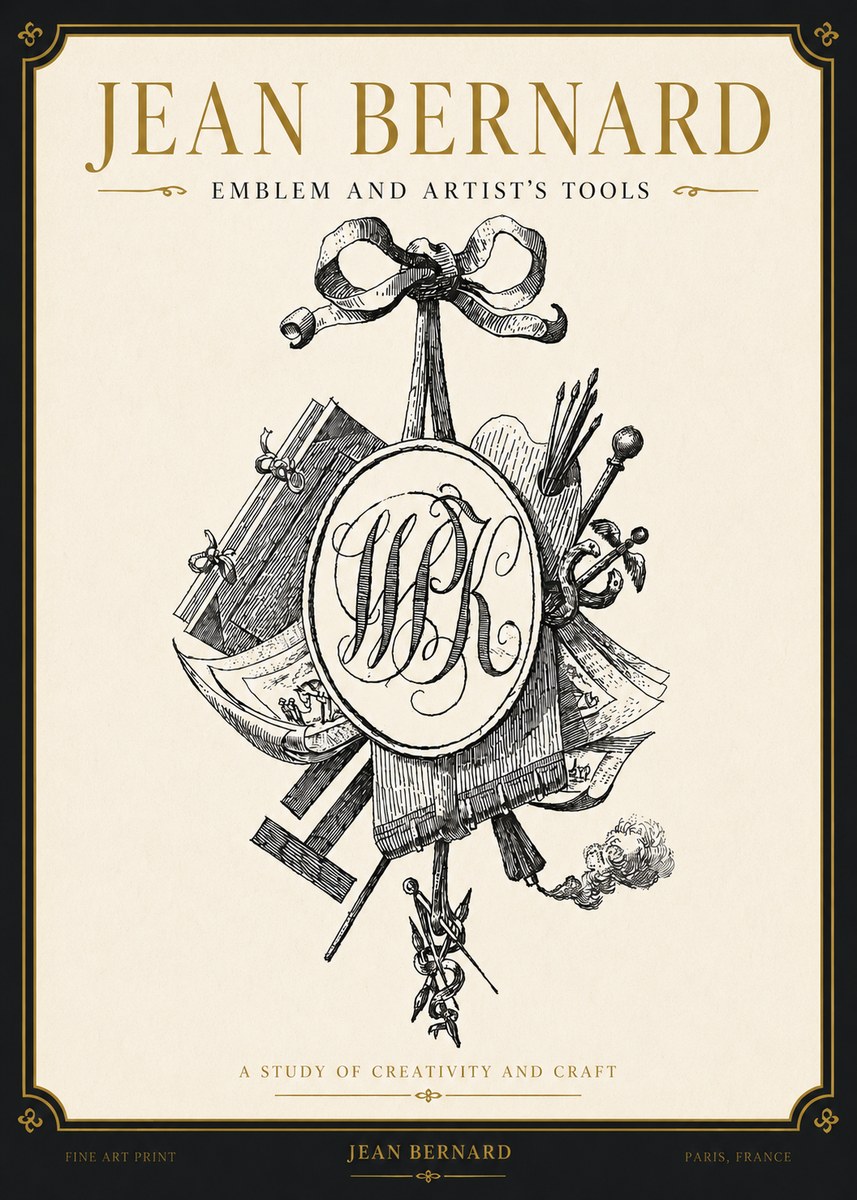 Jean Bernard Still Life with Monogram No4 - Plakat