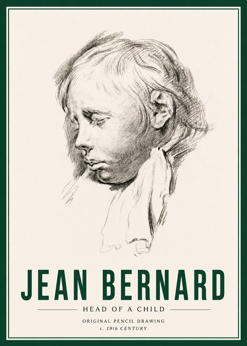 Jean Bernard Head of a Child No4 - Plakat