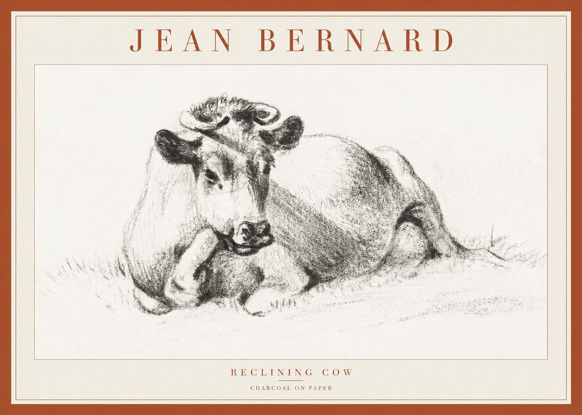 Jean Bernard Reclining Cow I No1 - Plakat