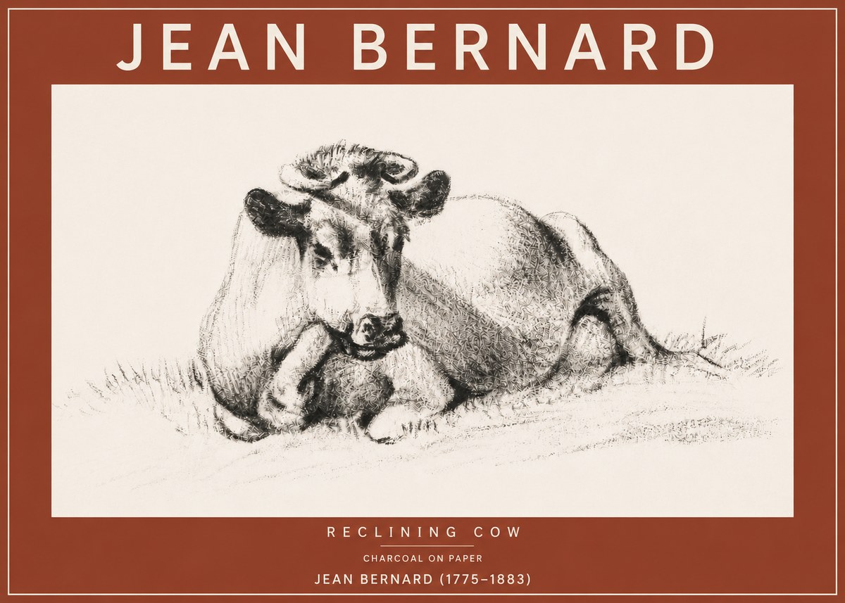 Jean Bernard Reclining Cow I No4 - Plakat