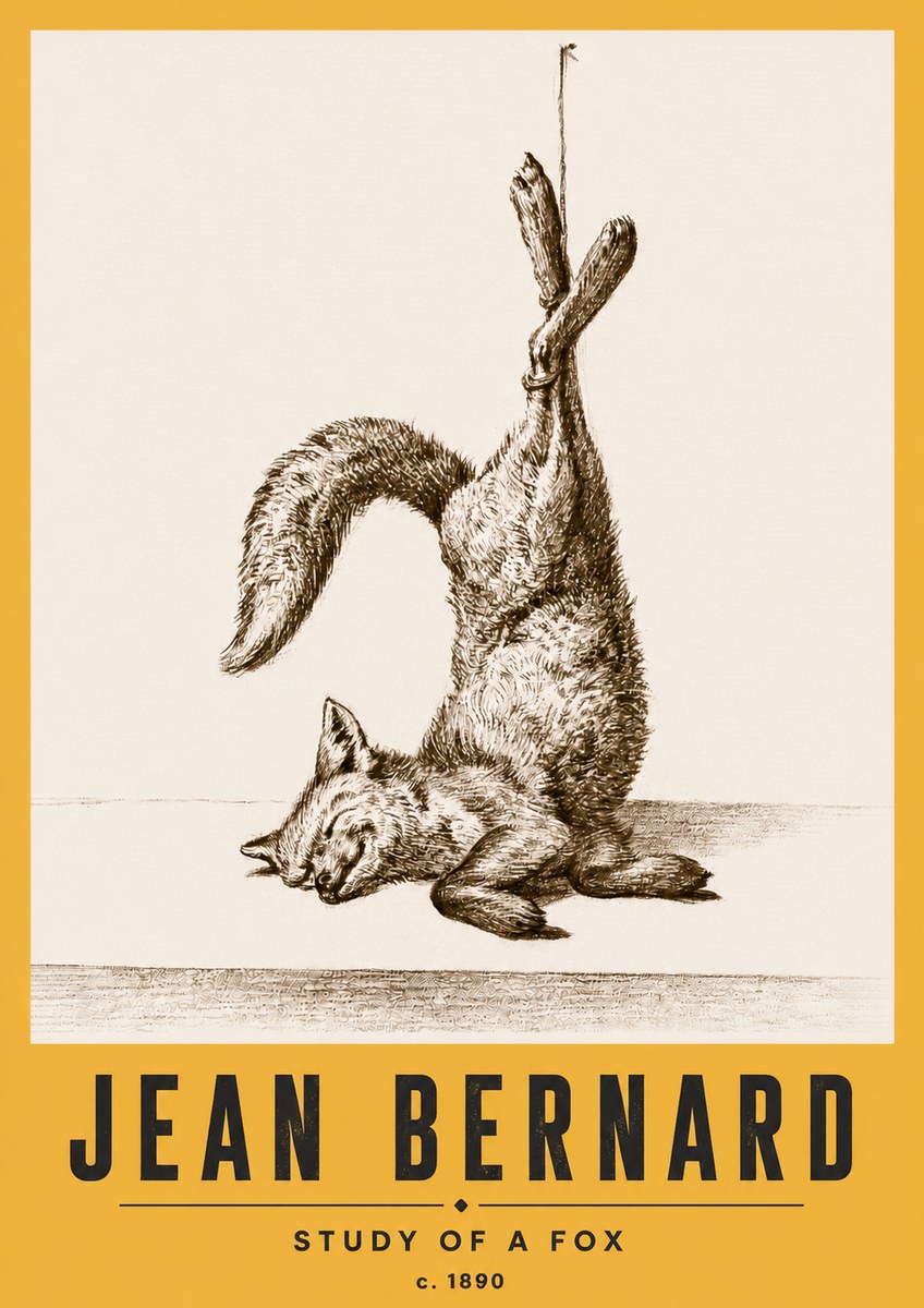 Jean Bernard Study of a Fox No6 - Plakat