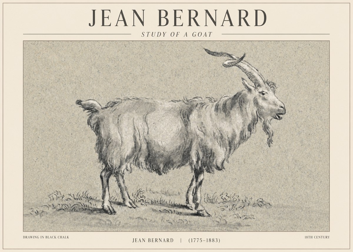 Jean Bernard Study of a Goat II No1 - Plakat
