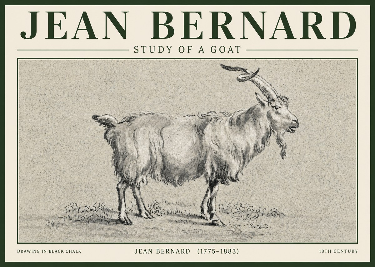 Jean Bernard Study of a Goat II No5 - Plakat