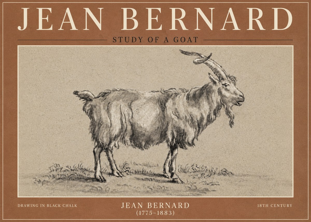 Jean Bernard Study of a Goat II No6 - Plakat