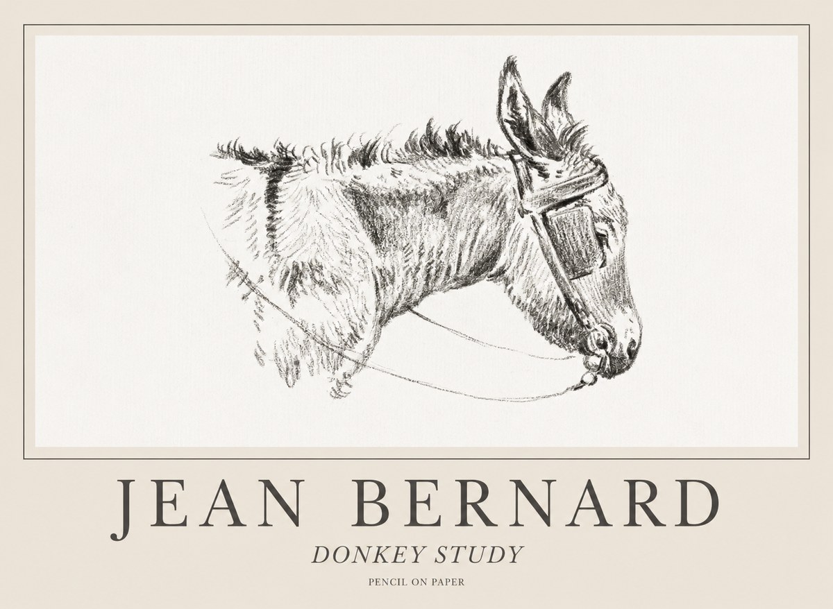 Jean Bernard Donkey Study II No1 - Plakat