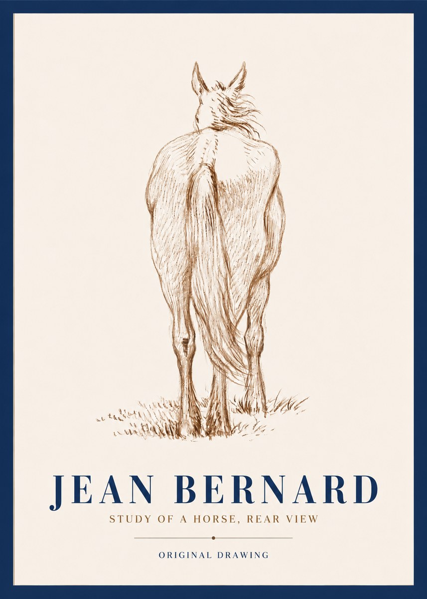 Jean Bernard Study of a Horse, Rear View No4 - Plakat