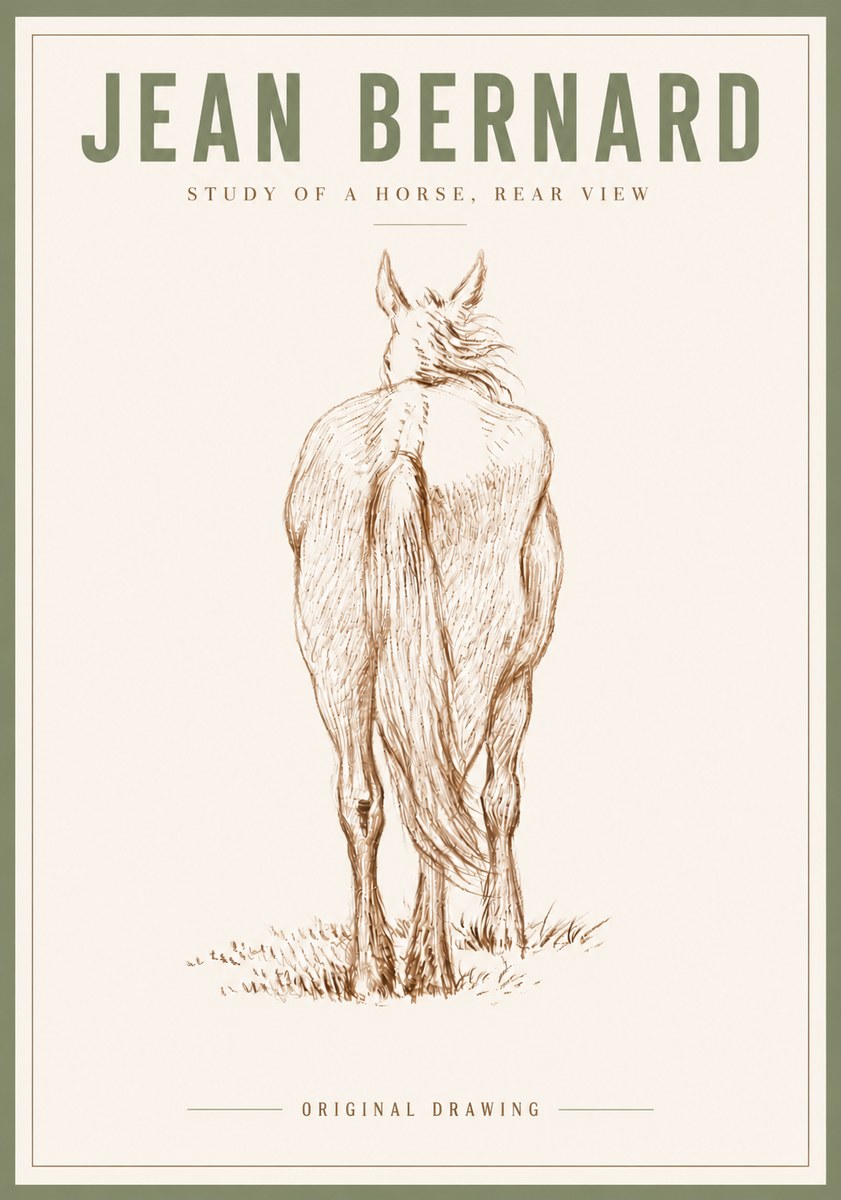 Jean Bernard Study of a Horse, Rear View No5 - Plakat