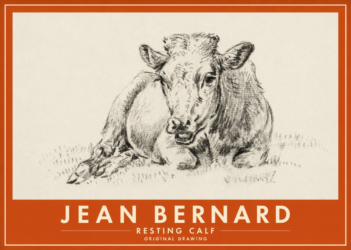 Jean Bernard Resting Calf II No2 - Plakat