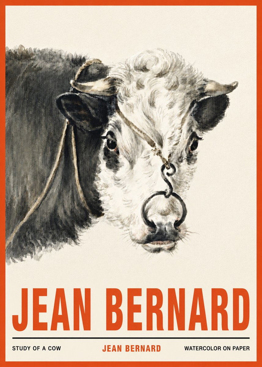 Jean Bernard Study of a Cow I No4 - Plakat