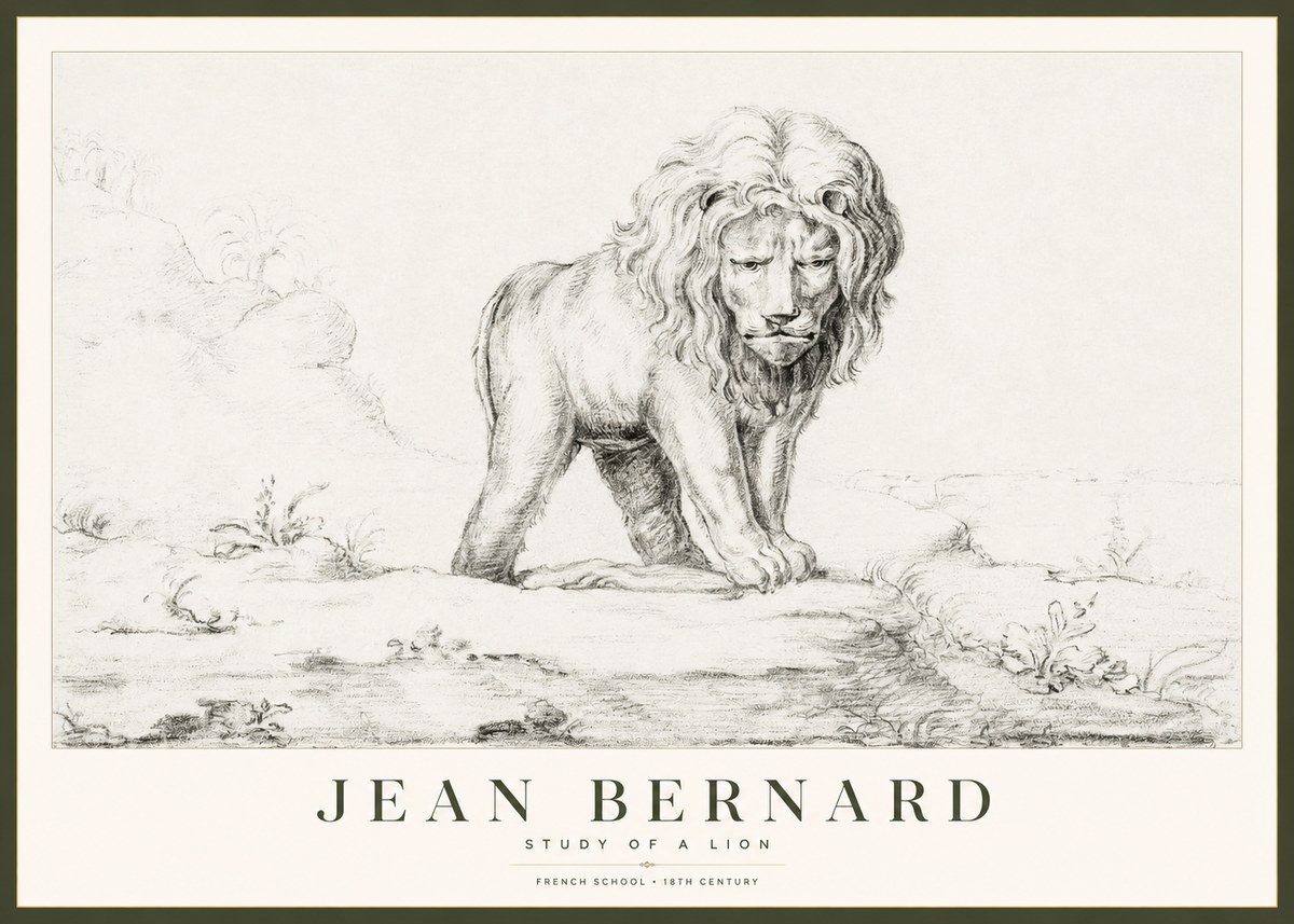 Jean Bernard Study of a Lion I No1 - Plakat