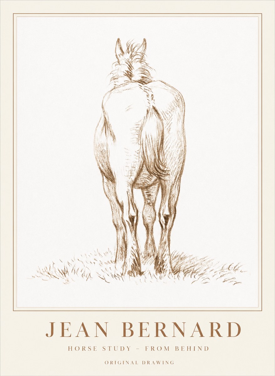 Jean Bernard Horse Study - from Behind No1 - Plakat