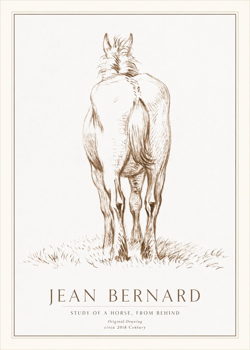 Jean Bernard Horse Study - from Behind No2 - Plakat