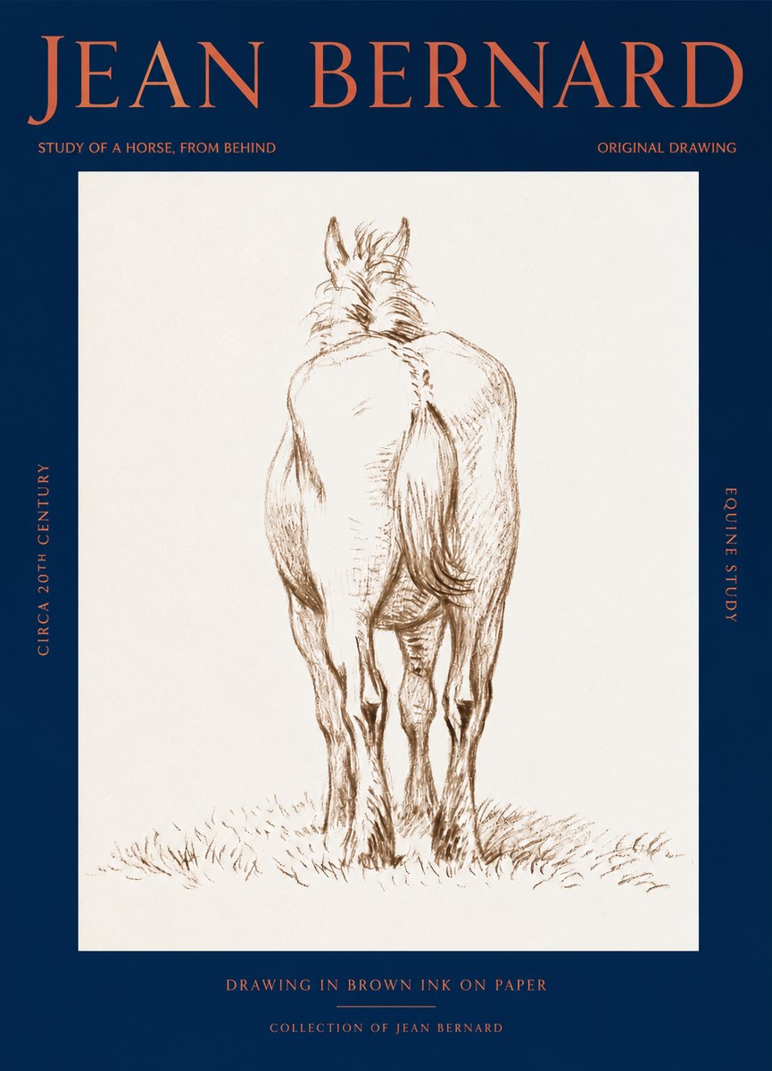 Jean Bernard Horse Study - from Behind No3 - Plakat