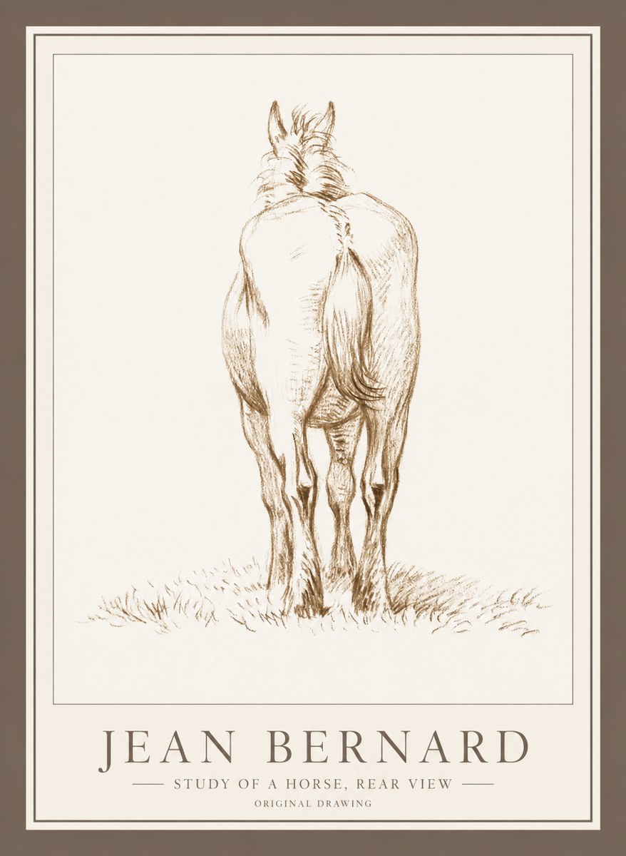 Jean Bernard Horse Study - from Behind No5 - Plakat