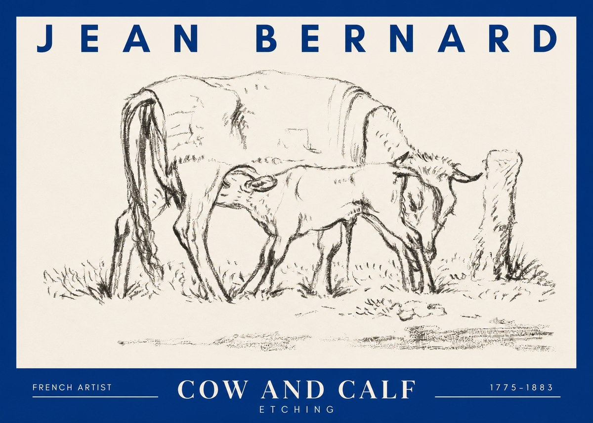 Jean Bernard Cow and Calf I No2 - Plakat