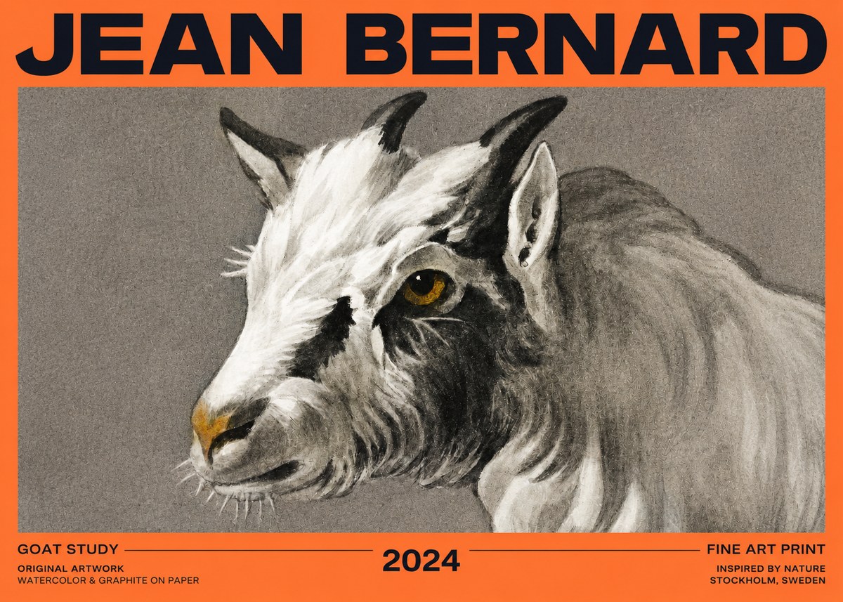 Jean Bernard Goat Study No2 - Plakat