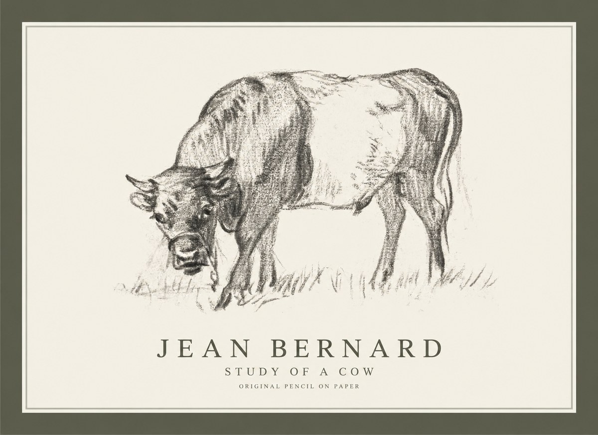 Jean Bernard Study of a Cow II No1 - Plakat
