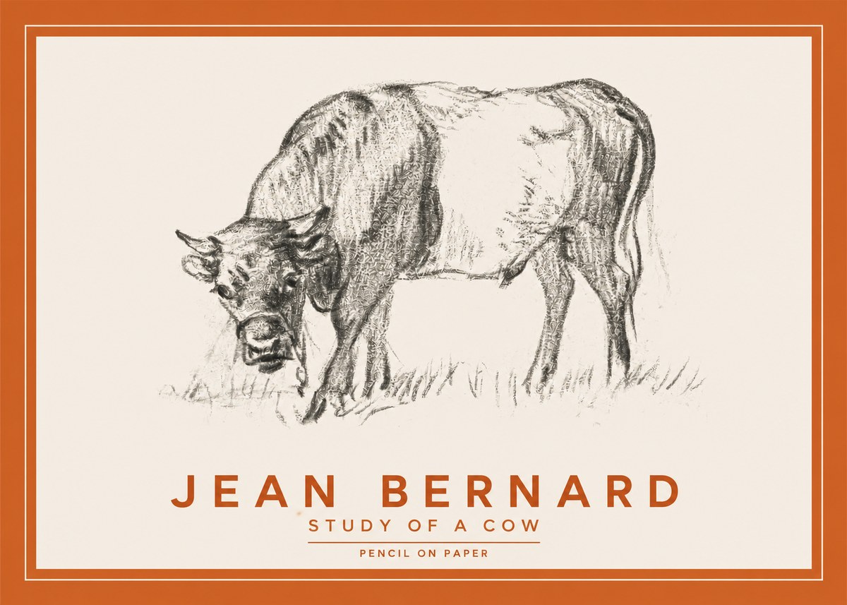 Jean Bernard Study of a Cow II No2 - Plakat