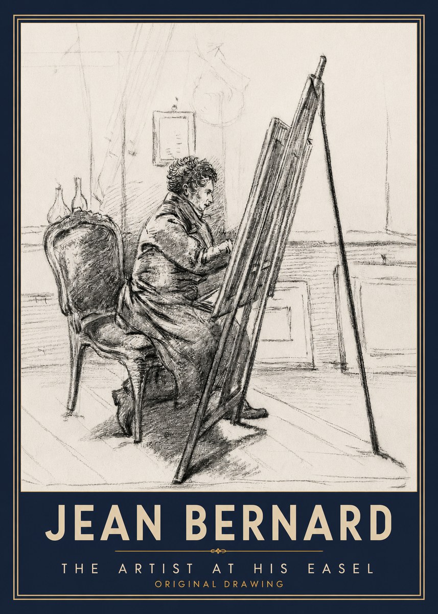Jean Bernard The Artist at His Easel No3 - Plakat