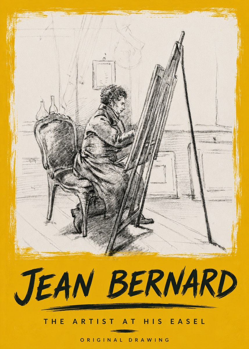 Jean Bernard The Artist at His Easel No6 - Plakat