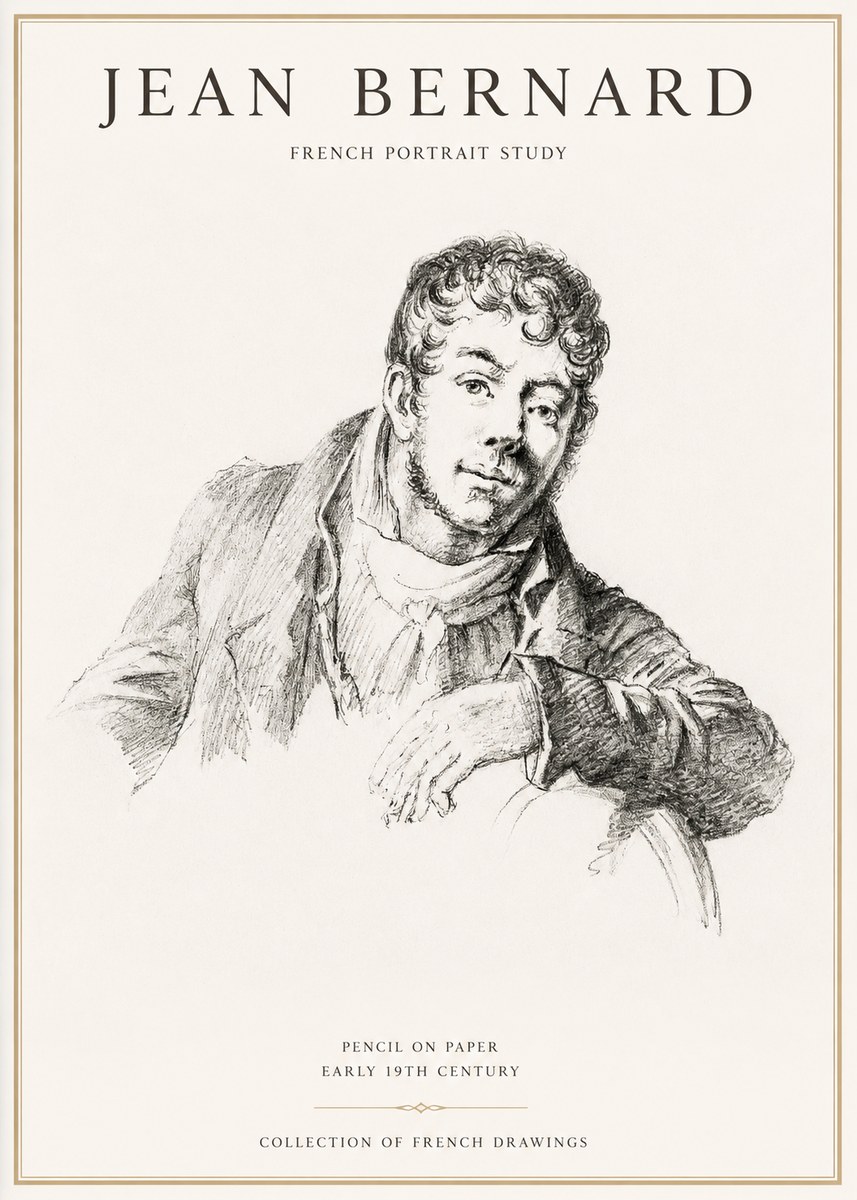 Jean Bernard French Portrait Study No1 - Plakat