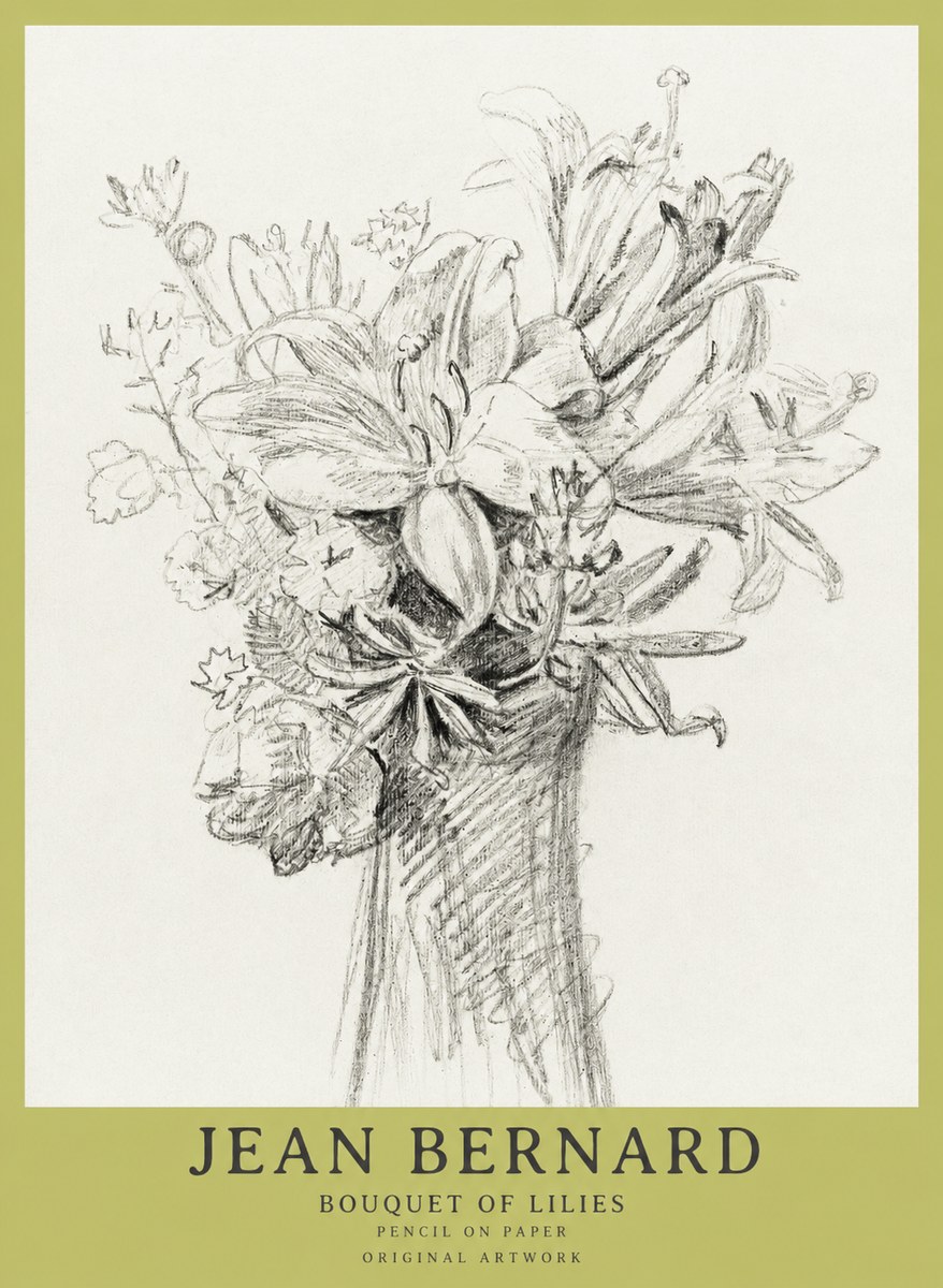 Jean Bernard Bouquet of Lilies No1 - Plakat