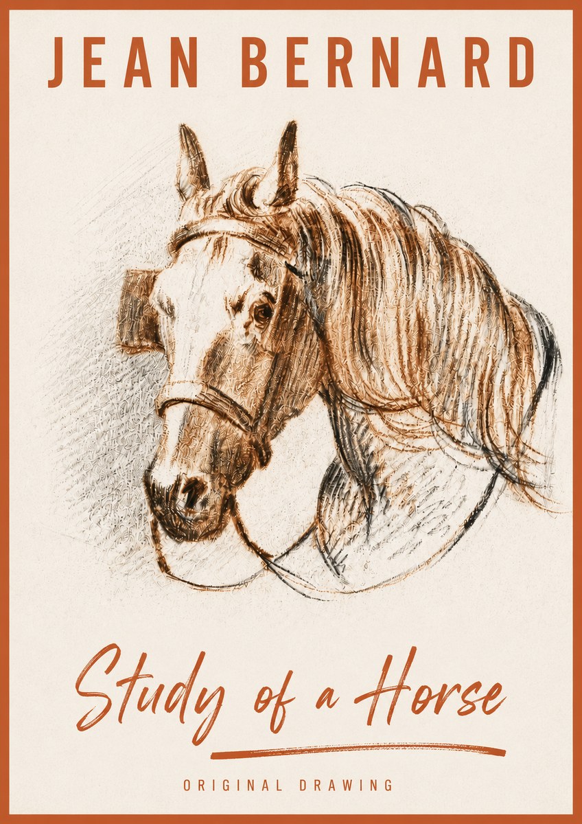 Jean Bernard Study of a Horse V No4 - Plakat