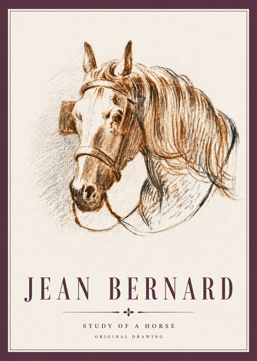 Jean Bernard Study of a Horse V No5 - Plakat