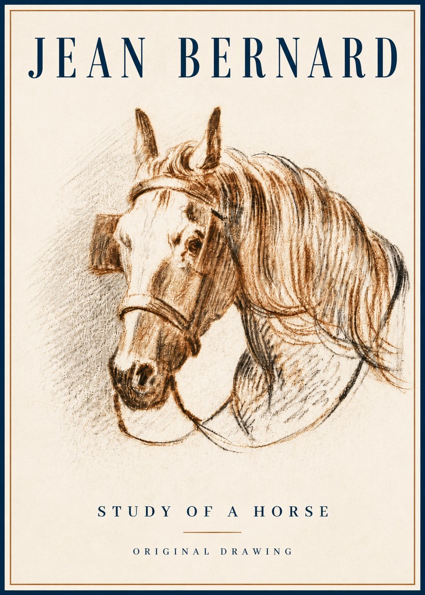 Jean Bernard Study of a Horse V No6 - Plakat
