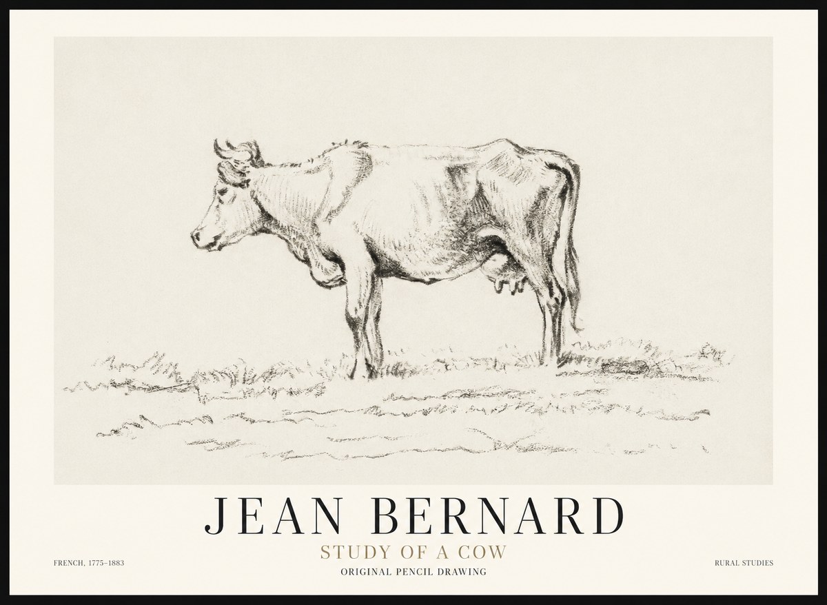 Jean Bernard Study of a Cow III No1 - Plakat