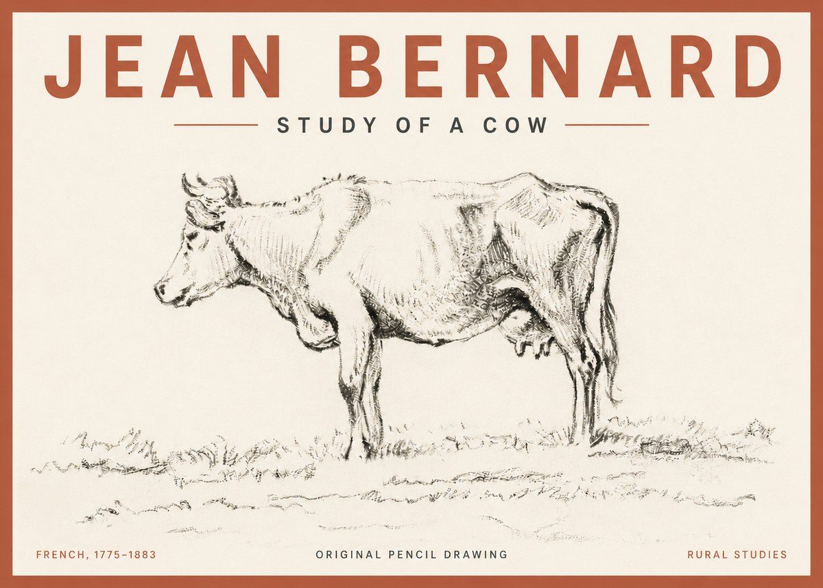 Jean Bernard Study of a Cow III No6 - Plakat