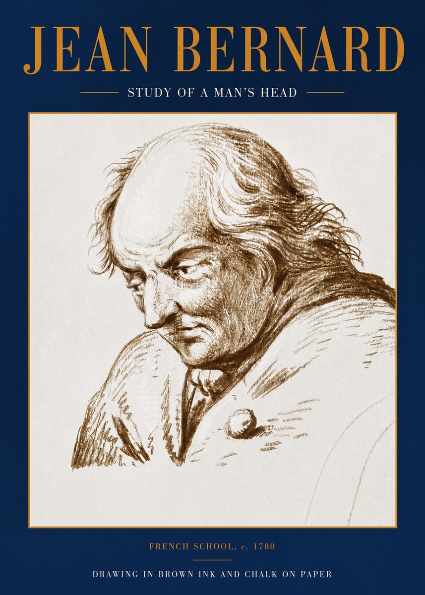 Jean Bernard Study of a Man's Head No3 - Plakat