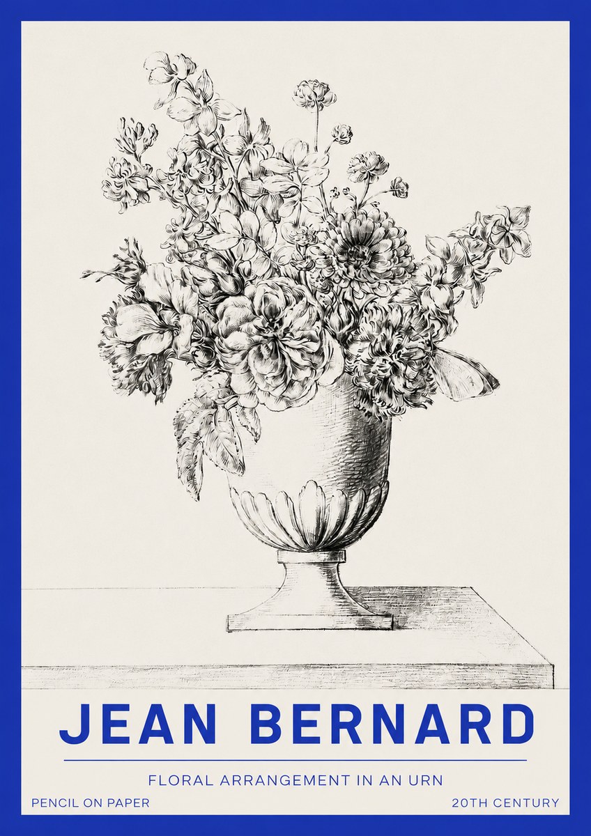 Jean Bernard Floral Arrangement in an Urn No2 - Plakat
