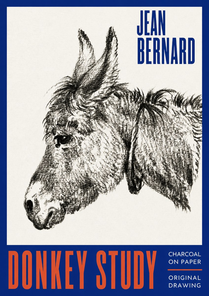 Jean Bernard Donkey Study III No2 - Plakat