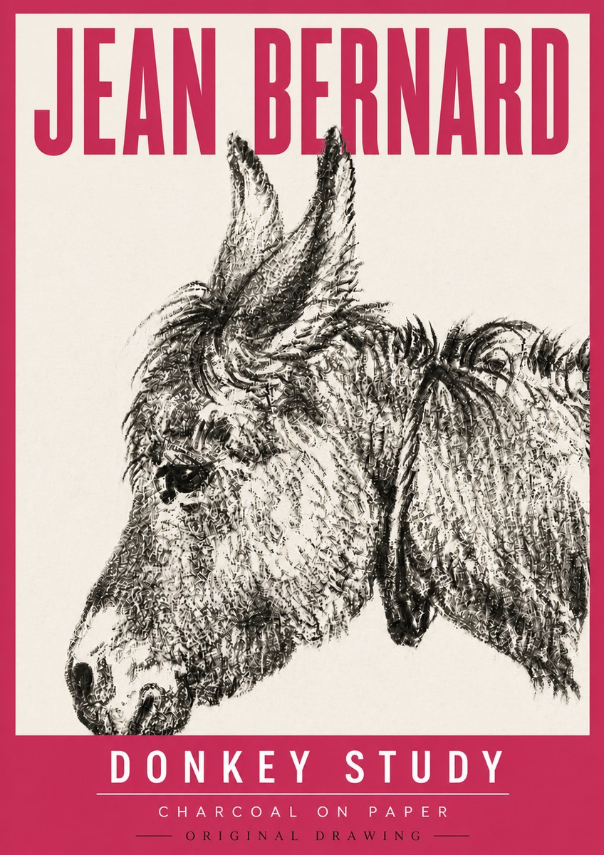 Jean Bernard Donkey Study III No5 - Plakat