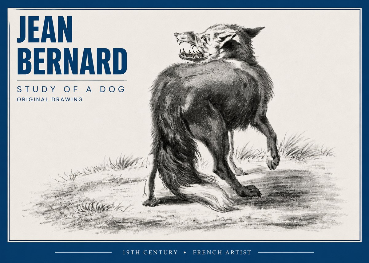 Jean Bernard Study of a Dog II No4 - Plakat