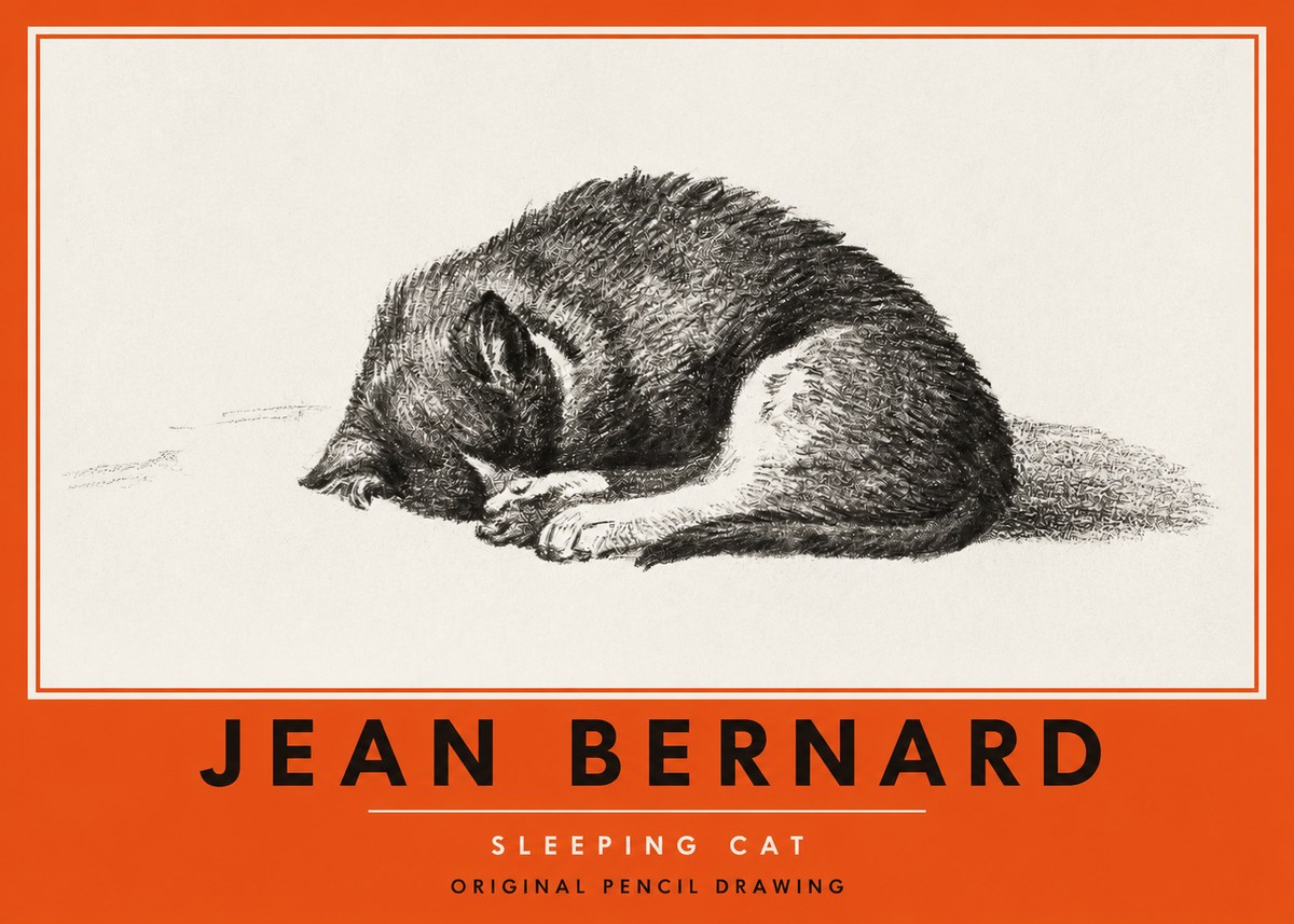 Jean Bernard Sleeping Cat III No2 - Plakat