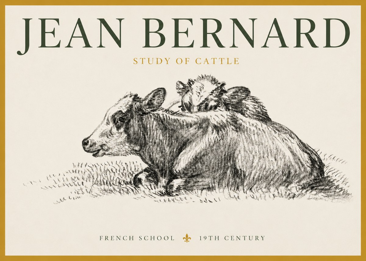 Jean Bernard Study of Cows No4 - Plakat