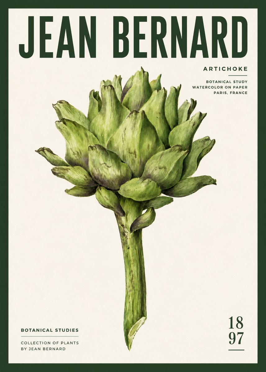 Jean Bernard Green Artichoke No6 - Plakat