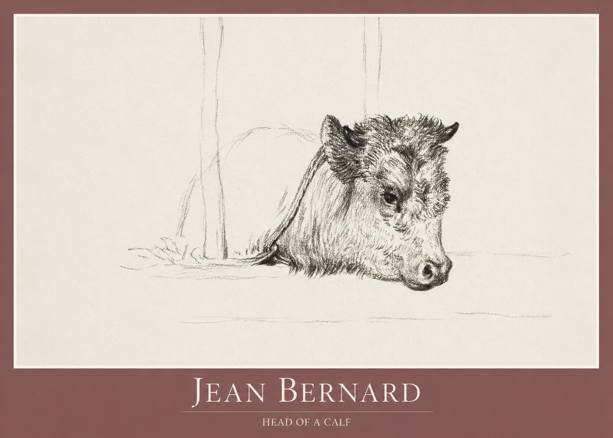 Jean Bernard Study of a Calf I No2 - Plakat