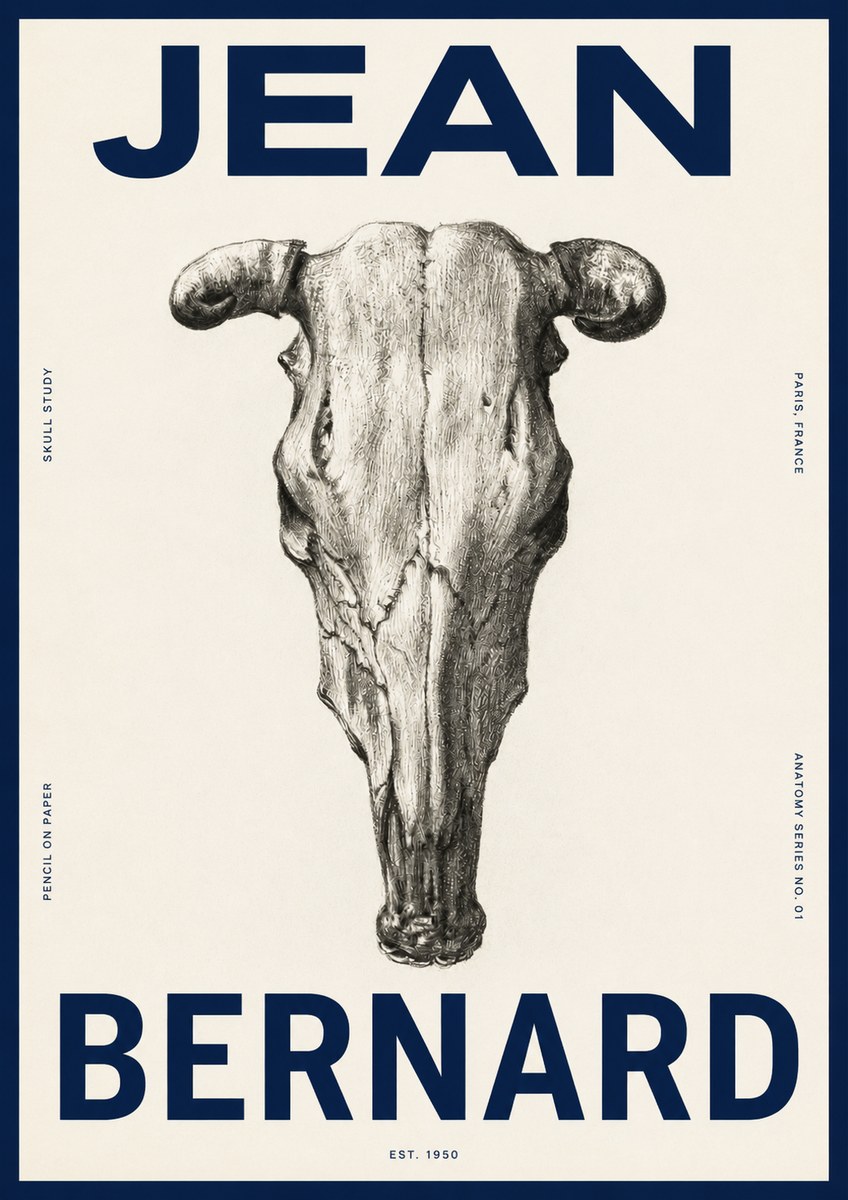 Jean Bernard Skull Study No4 - Plakat